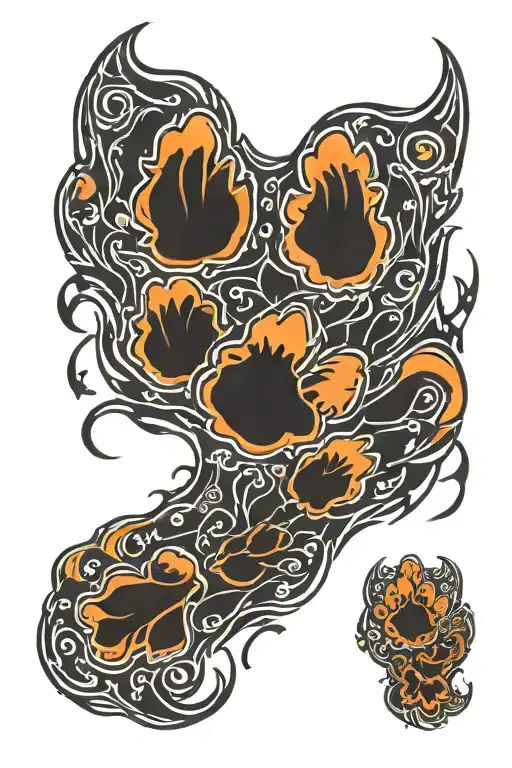 clemson tiger paw print tattoo design idea