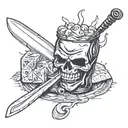 eating kool-aid with a fork crossed like swords tattoo design idea