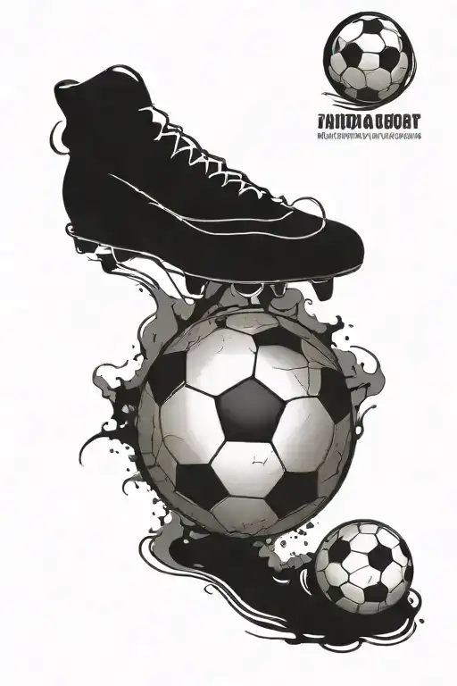 soccer ball with phrase in Portuguese tattoo design idea