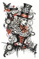 Alice in wonderland tattoo design idea