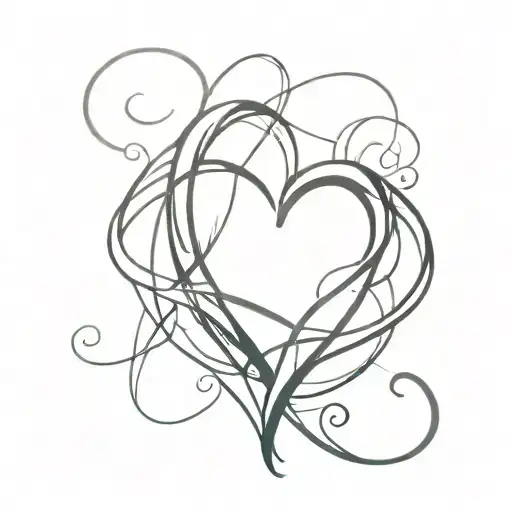 Q turned into a heart tattoo design idea