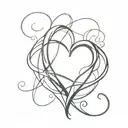 Q turned into a heart tattoo design idea