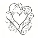 Q turned into a heart tattoo design idea