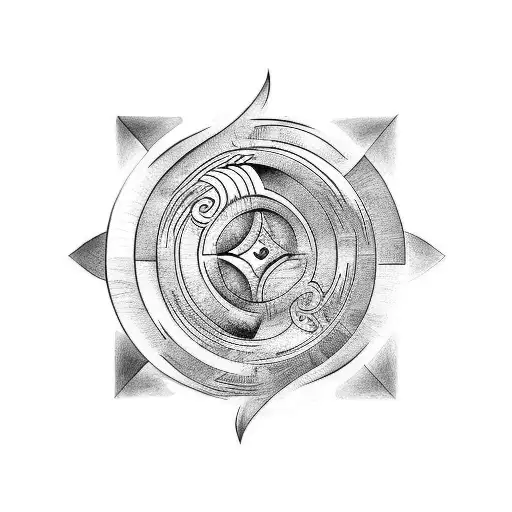 labyrinth yin yang tattoo design idea