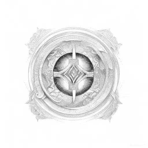 labyrinth yin yang tattoo design idea