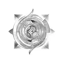 labyrinth yin yang tattoo design idea