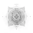 labyrinth yin yang tattoo design idea