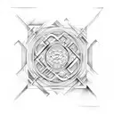 labyrinth yin yang tattoo design idea