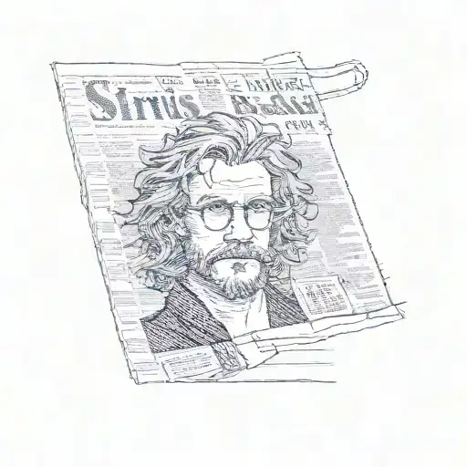 a newspaper with the title sirius black fought tattoo design idea