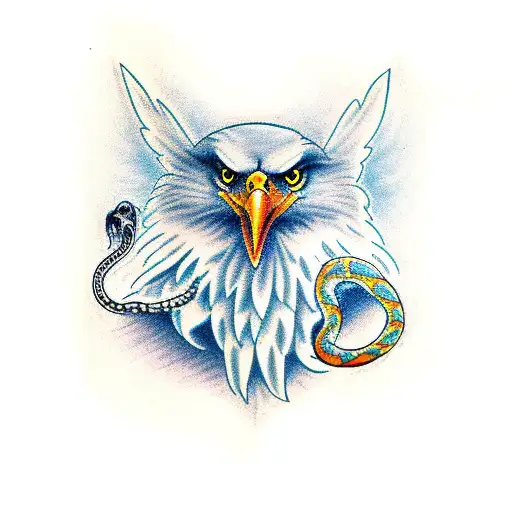eagle with snake in talons tattoo design idea