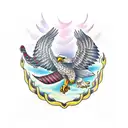 eagle with snake in talons tattoo design idea