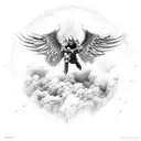icarus crashing tattoo design idea