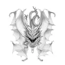 Dragon wrapped around tree tattoo design idea