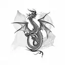 Dragon wrapped around tree tattoo design idea