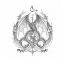 Dragon wrapped around tree tattoo design idea