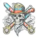 voodoo barber pole tattoo design idea