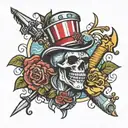 voodoo barber pole tattoo design idea