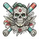voodoo barber pole tattoo design idea