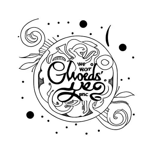 words 'give peace a chance' with a minimalistic tulip below it  tattoo design idea