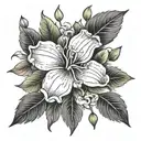 January December and July birth flowers tattoo design idea