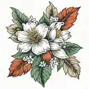 January December and July birth flowers tattoo design idea