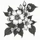 January December and July birth flowers tattoo design idea