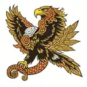 eagle fighting snake intertwined tattoo design idea
