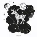 Combine the Virgo and Taurus constellations into a unique celestial design symbolizing the bond between two zodiac signs tattoo design idea