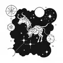Combine the Virgo and Taurus constellations into a unique celestial design symbolizing the bond between two zodiac signs tattoo design idea