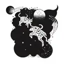 Combine the Virgo and Taurus constellations into a unique celestial design symbolizing the bond between two zodiac signs tattoo design idea