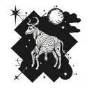 Combine the Virgo and Taurus constellations into a unique celestial design symbolizing the bond between two zodiac signs tattoo design idea