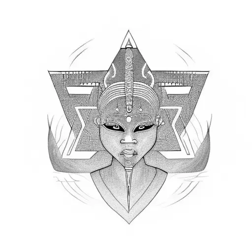 Ankh Symbol,, africa, black woman tattoo design idea