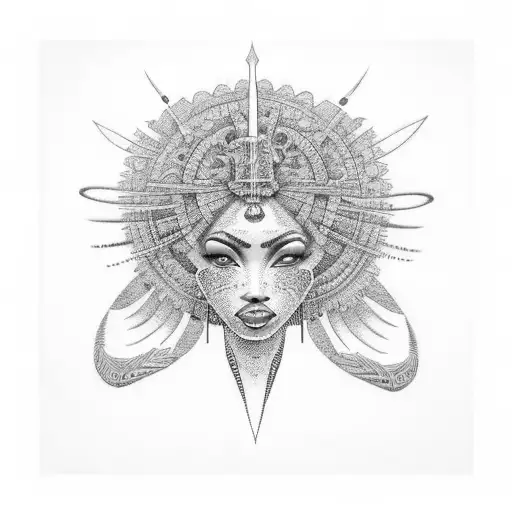 shen ankh blackwoman tattoo design idea