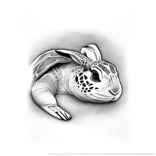 Jack rabbit turtle tattoo design idea