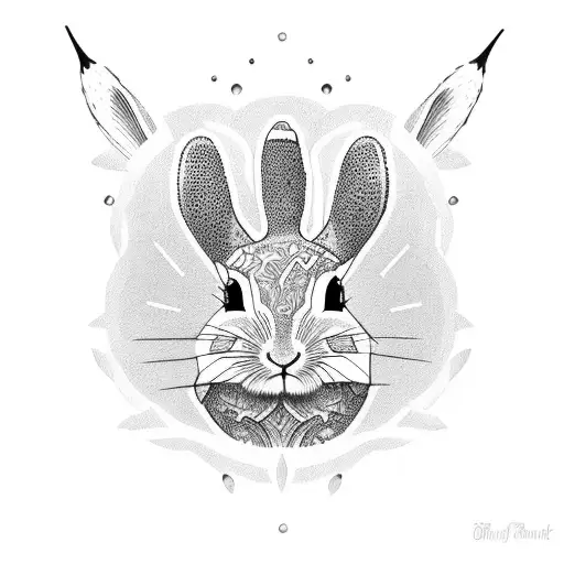 Jack rabbit cactus tattoo design idea