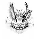 Jack rabbit cactus turtle tattoo design idea