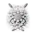 Jack rabbit cactus turtle tattoo design idea