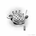 Jack rabbit cactus turtle tattoo design idea