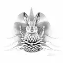 Jack rabbit cactus tattoo design idea