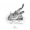 Jack rabbit cactus tattoo design idea