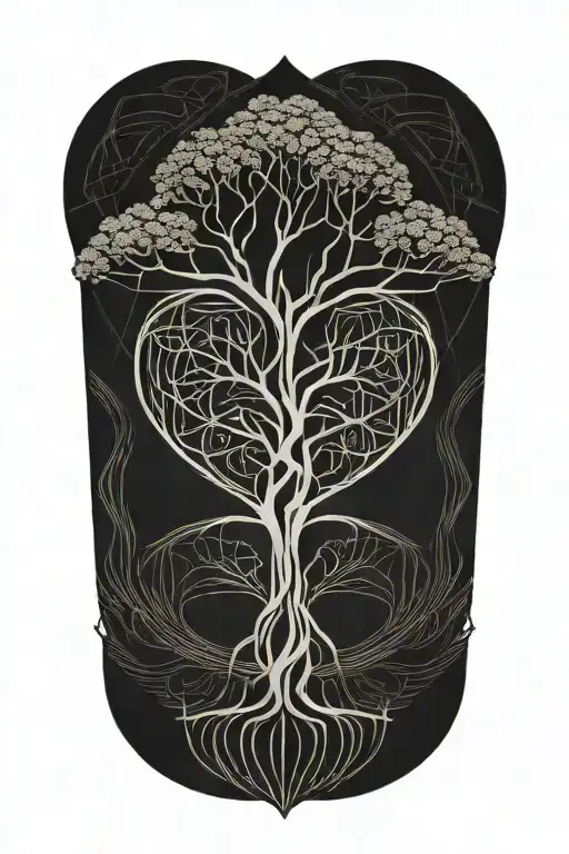 tree of life with heart and dna double helix tattoo design idea