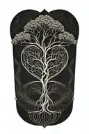 tree of life with heart and dna double helix tattoo design idea