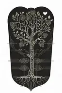 tree of life with heart and dna double helix tattoo design idea