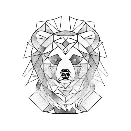 vector bear Gemini  tattoo design idea