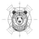 vector bear Gemini  tattoo design idea