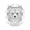 vector bear Gemini  tattoo design idea