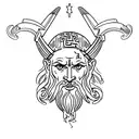 zeus face tattoo design idea