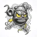 funny bomb tattoo design idea