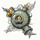 funny bomb tattoo design idea