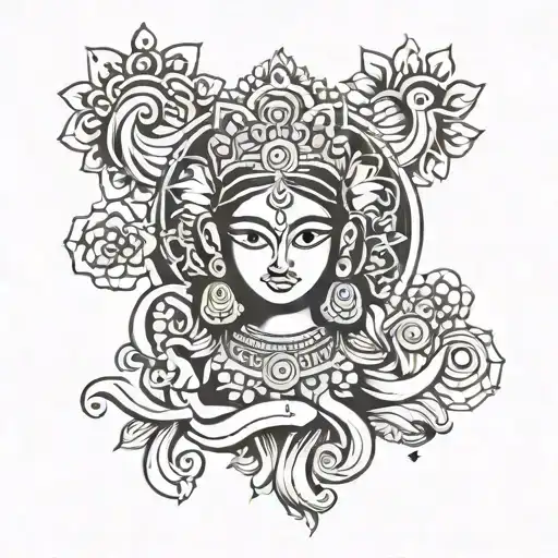 "Aai Lakshmi" name tattoo design idea